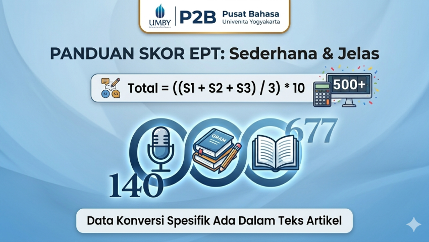 Yuk Simak! Begini Cara Menghitung Skor EPT (English Proficiency Test) P2B UMBY