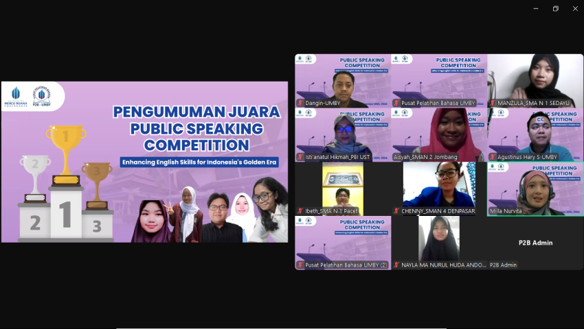 UMBY Sukses Gelar Lomba Public Speaking Nasional, Tingkatkan Kompetensi Bahasa Inggris Siswa